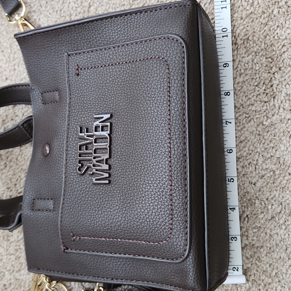 Steve Madden Black Crossbody Bag with Brown Strap - Picture 6 of 8